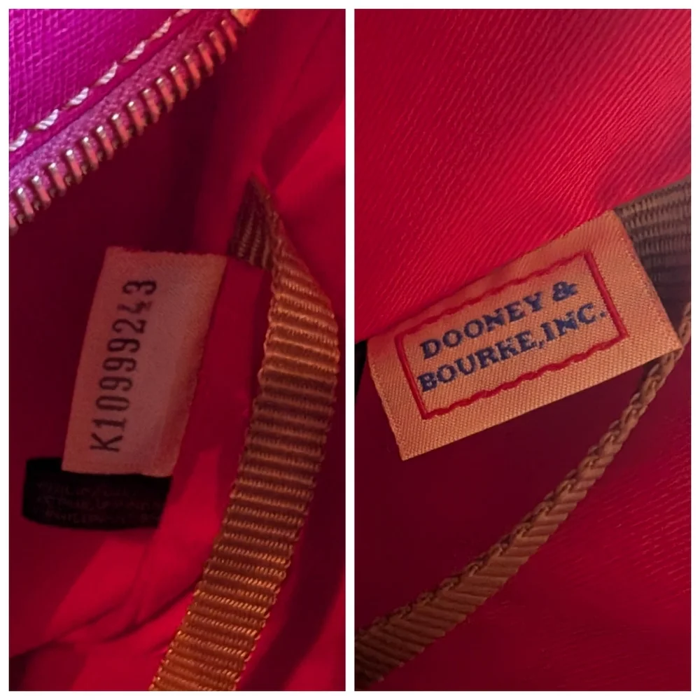 Dooney & Bourke Pink And Brown Leather Leisure Shopper Tote - Picture 12 of 12